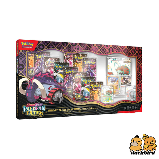 Paldean Fates Great Tusk ex & Iron Treads ex Premium Collection - LIVE RIP ONLY